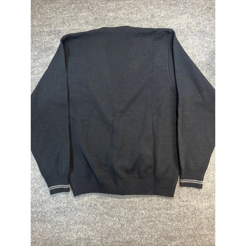 Vintage VF Imagewear Black V-Neck Cardigan Sweater - Made in USA - Men's Size L